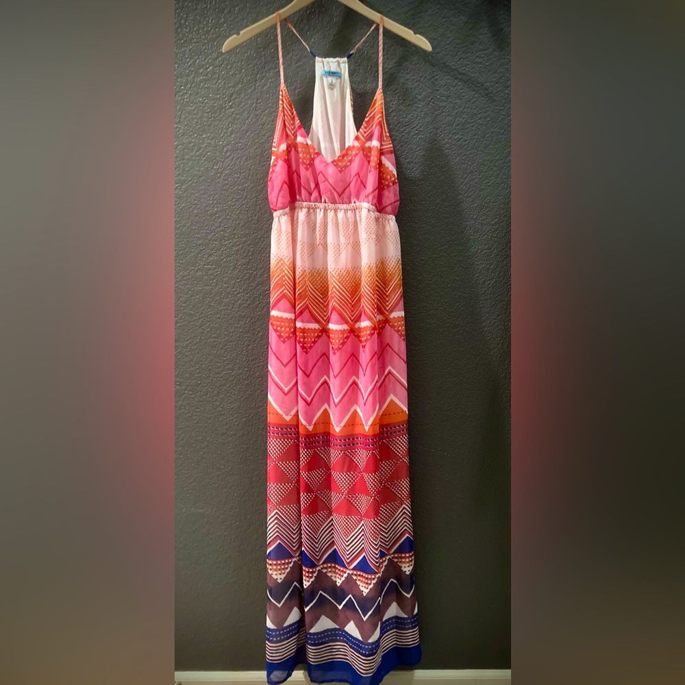 OLD NAVY EUC Like New Multicolor maxi dress, geometric pattern, chevron stripes - Picture 1 of 10